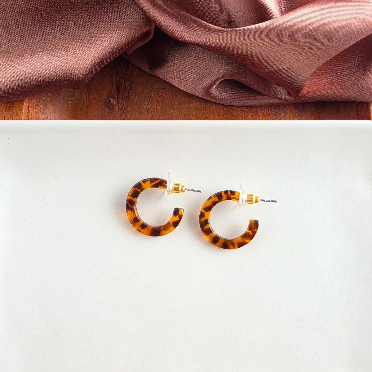 Micro Hoops - Amber Dot