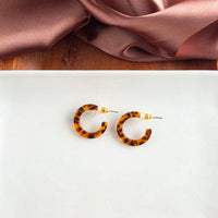 Micro Hoops - Amber Dot