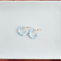 Micro Cam Mini Hoops - Pastel Blue Dot