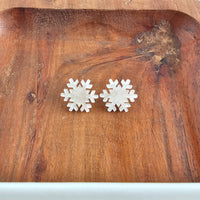 Snowflake Studs - White Shimmer