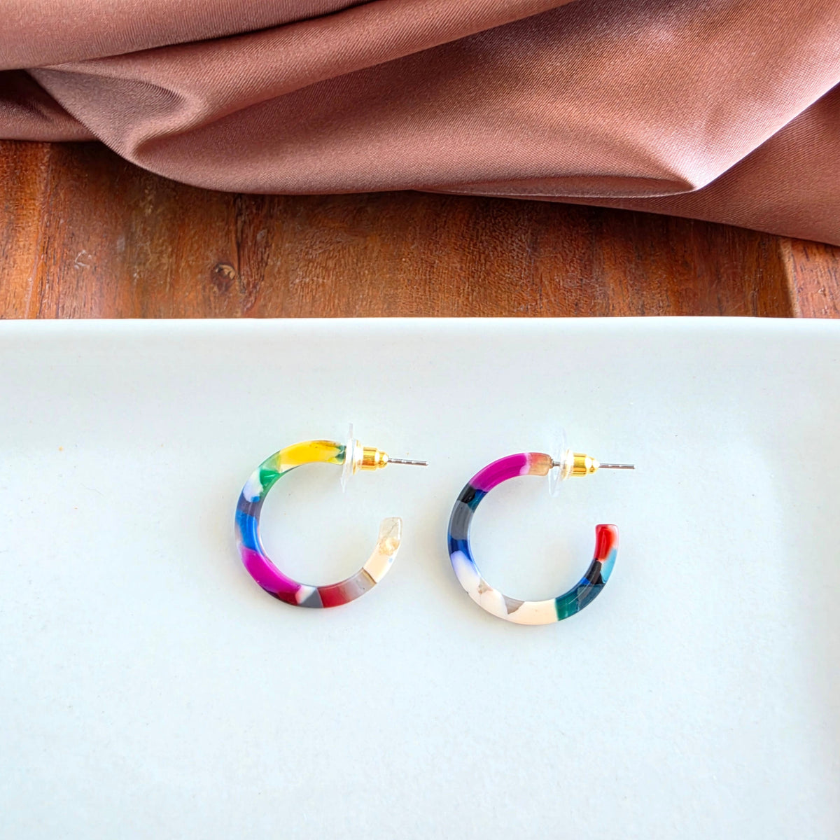 Cam Mini Hoops - Moody Mosaic