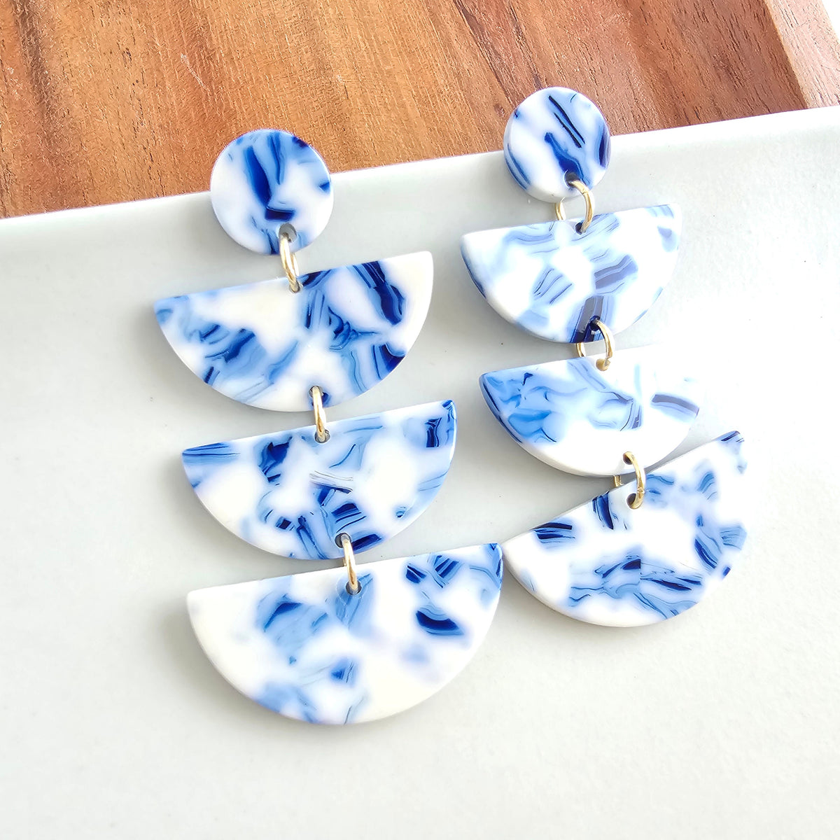 Kennedy Earrings - Greek Goddess Blue