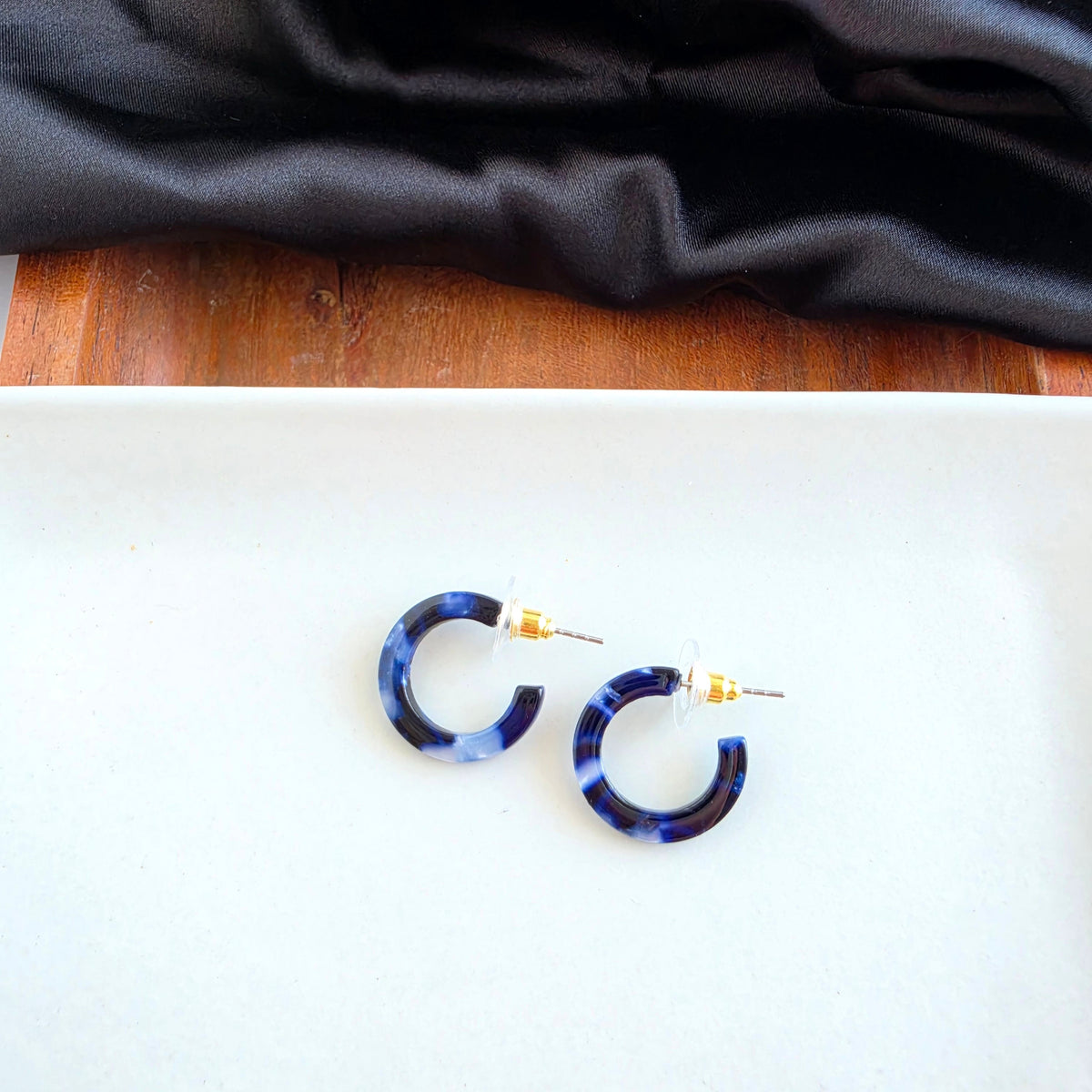 Micro Hoops - Midnight Marble