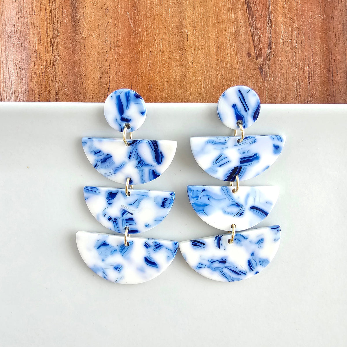 Kennedy Earrings - Greek Goddess Blue