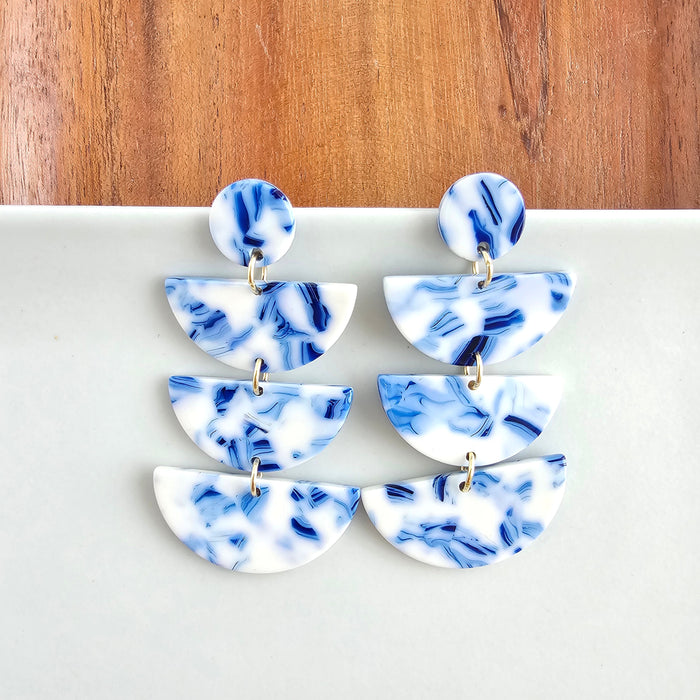 Kennedy Earrings - Greek Goddess Blue