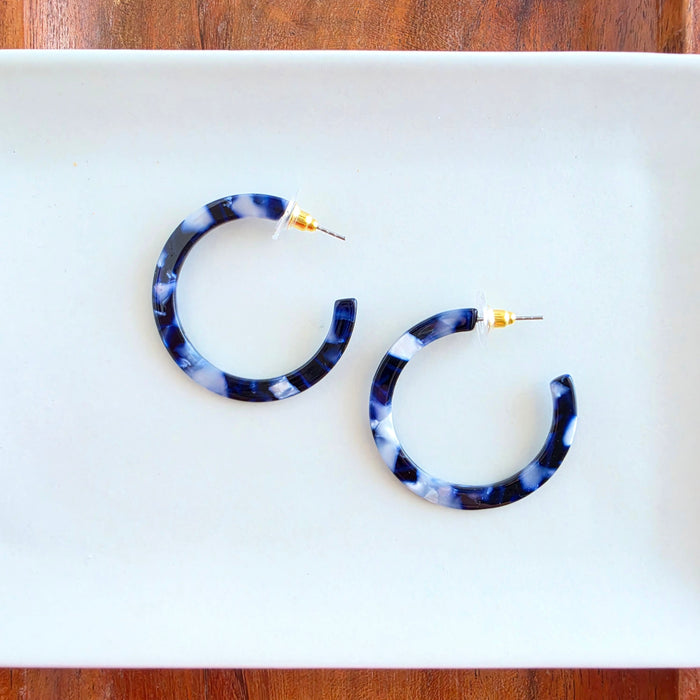 Camy Hoops - Midnight Marble