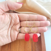 Emma Earrings - Ruby Red