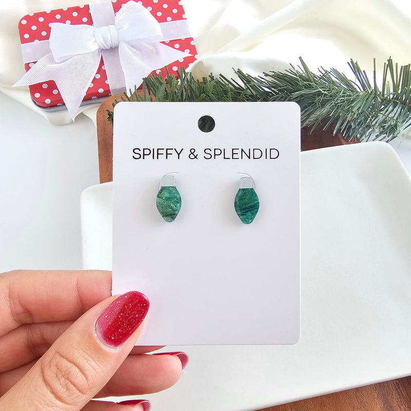 Christmas Light Studs - Green Shimmer