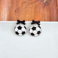 Bow Soccer Ball Earrings