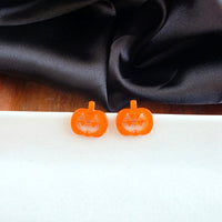 Jack O' Lantern Pumpkin Studs - Orange Glitter