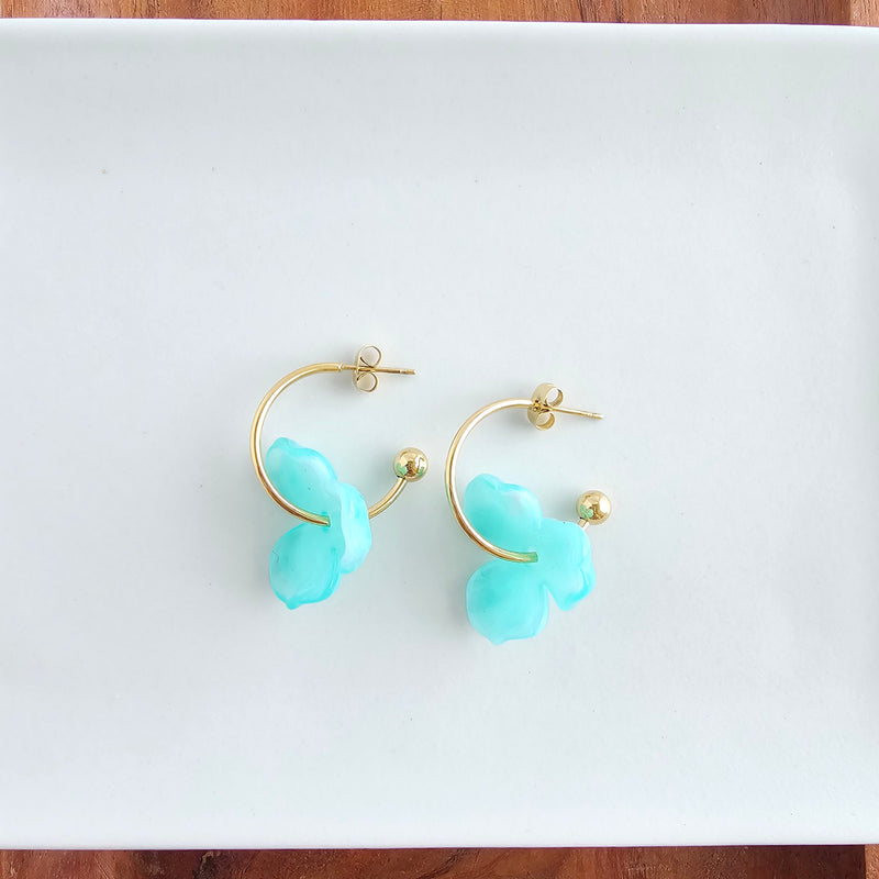 Magnolia Hoops - Aqua