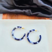 Camy Hoops - Midnight Marble