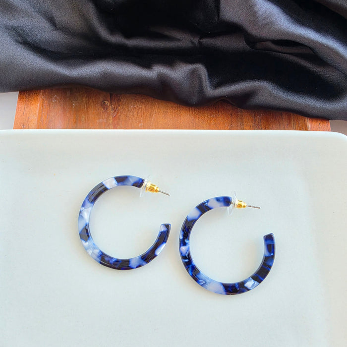 Camy Hoops - Midnight Marble