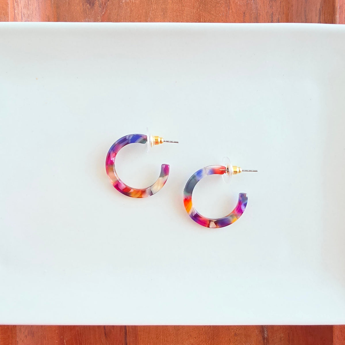 Cam Mini Hoops - Jewel Stained Glass