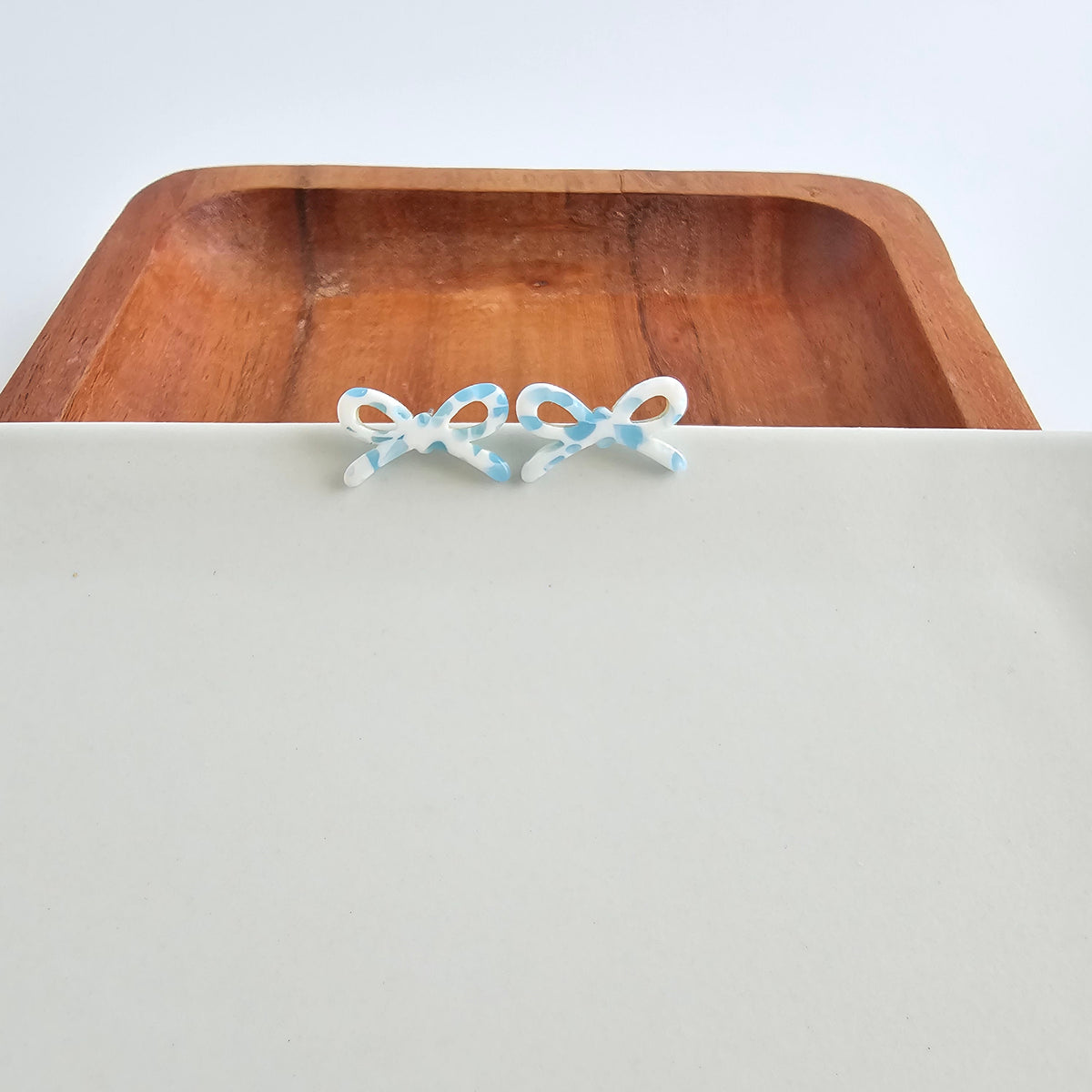 Bowie Studs - Pastel Blue Dot