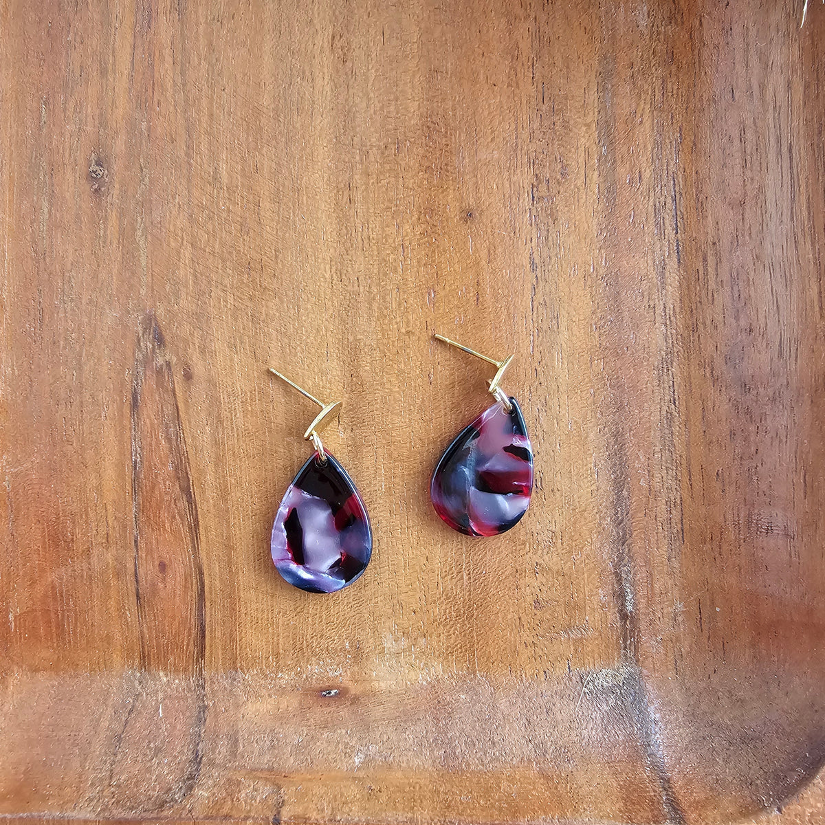 Leah Earrings - Burgundy