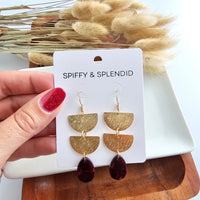 Aria Earrings - Maroon