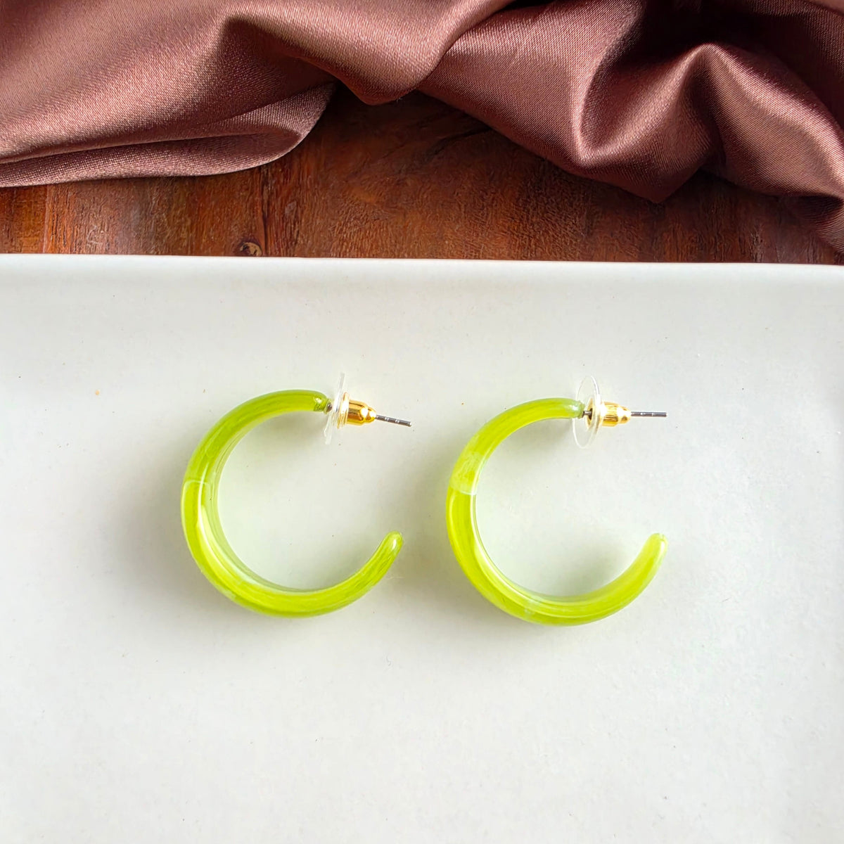 Tara Hoops - Olive Green