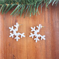 Snowflake Hoops - Cream