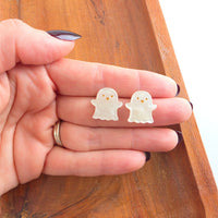 Friendly Ghost Studs - White Shimmer