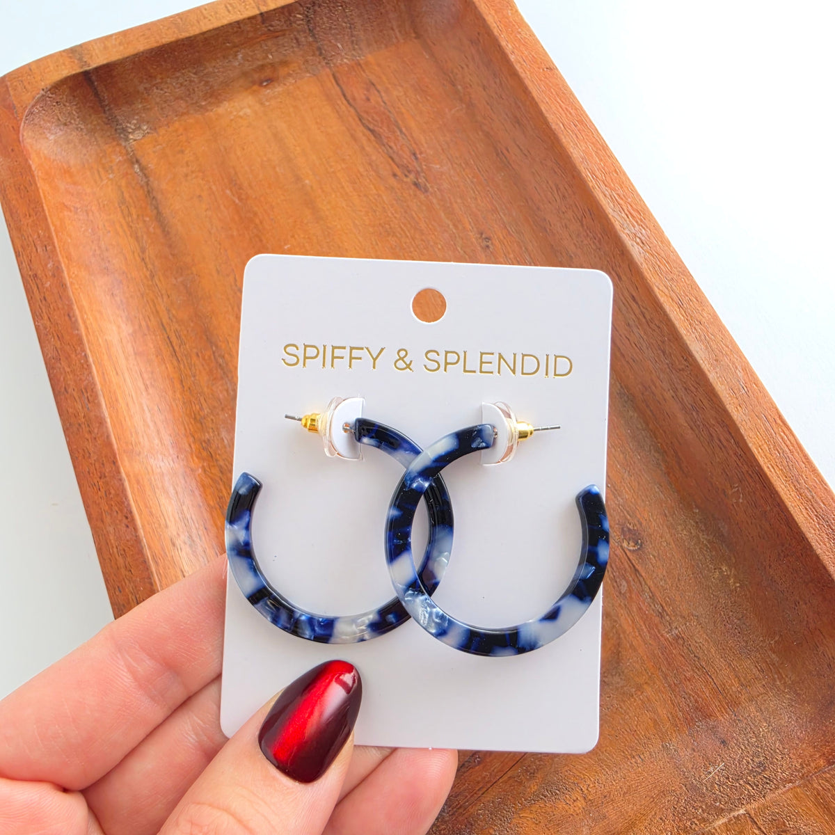 Camy Hoops - Midnight Marble