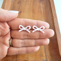 Bowie Studs - Powder Pink Dot