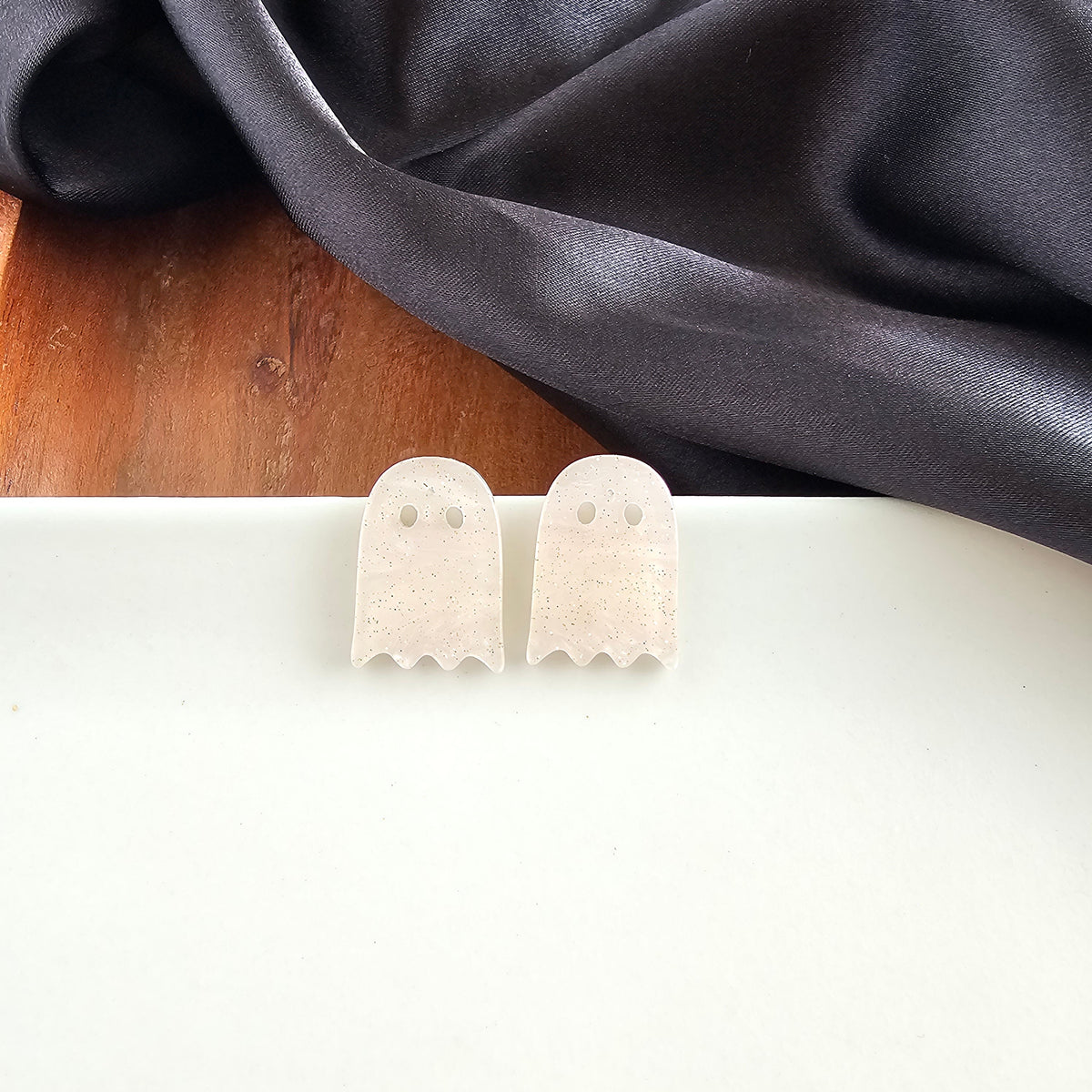 Ghost Studs - Light Pink Shimmer