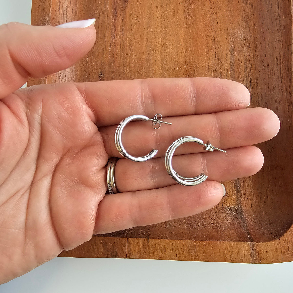 Luxe Treya Hoops - Silver