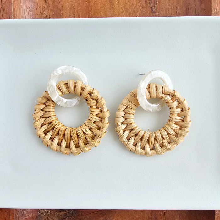 Calypso Earrings - Dark Rattan