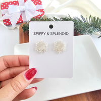 Snowflake Studs - White Shimmer