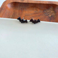Bat Studs - Black Glitter