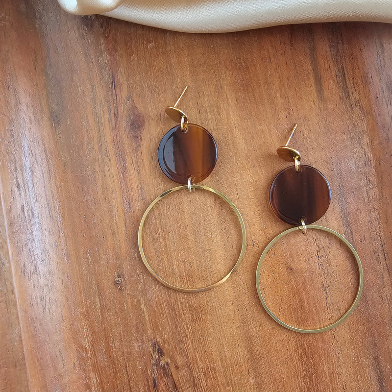 Sadie Earrings - Walnut