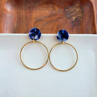 Amelia Earrings - Midnight Marble