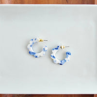 Flora Mini Hoops - Greek Goddess Blue