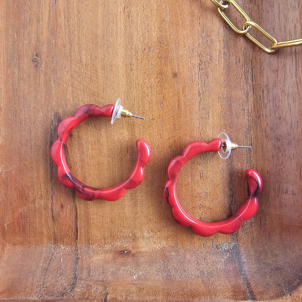 Scarlett Hoops - Crimson Red