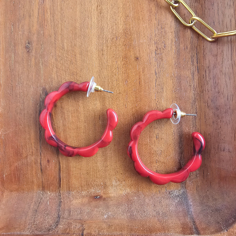 Scarlett Hoops - Crimson Red