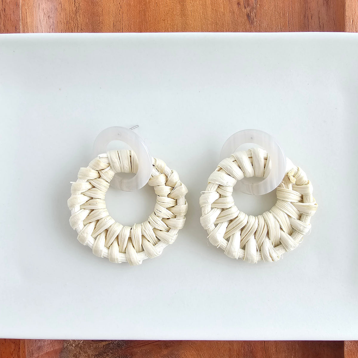 Calypso Earrings - Light Rattan