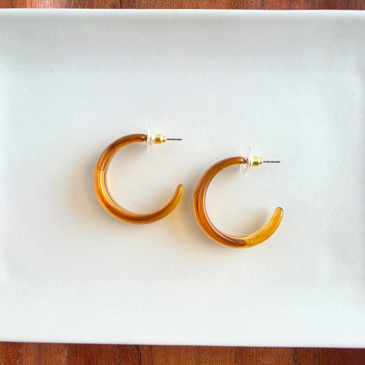 Tara Hoops - Light Amber