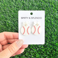 Bow Baseball Earrings