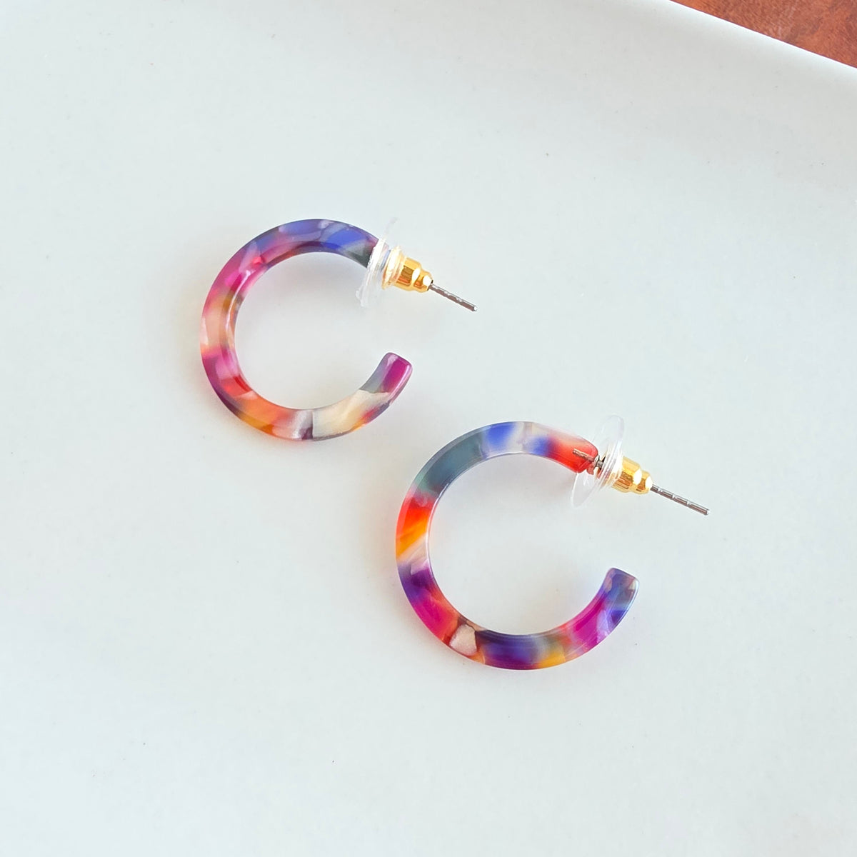 Cam Mini Hoops - Jewel Stained Glass