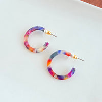Cam Mini Hoops - Jewel Stained Glass
