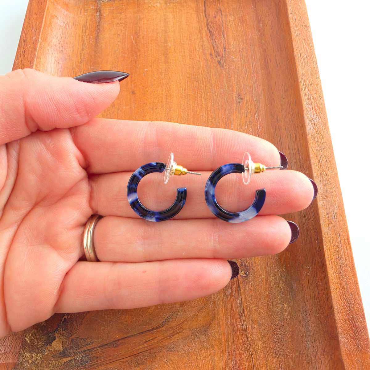 Micro Hoops - Midnight Marble