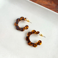 Flora Mini Hoops - Amber Dot