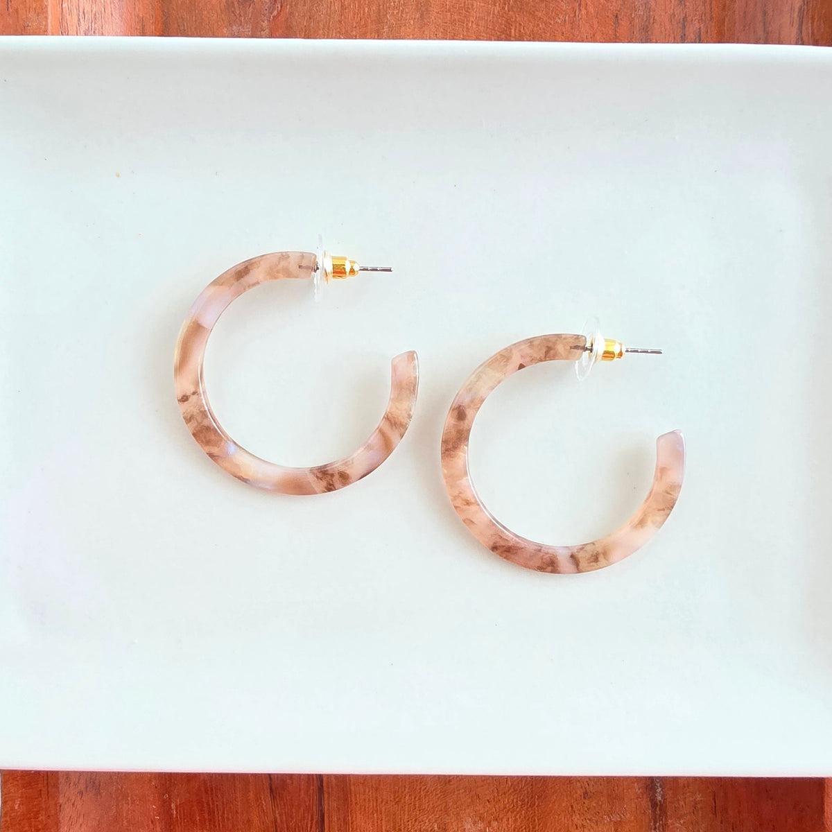 Camy Hoops - Shimmering Taupe