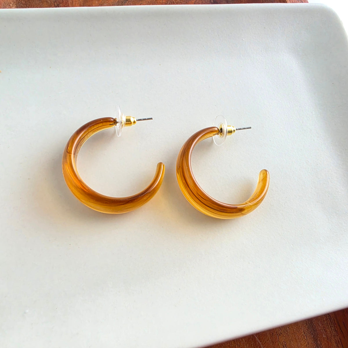 Tara Hoops - Light Amber