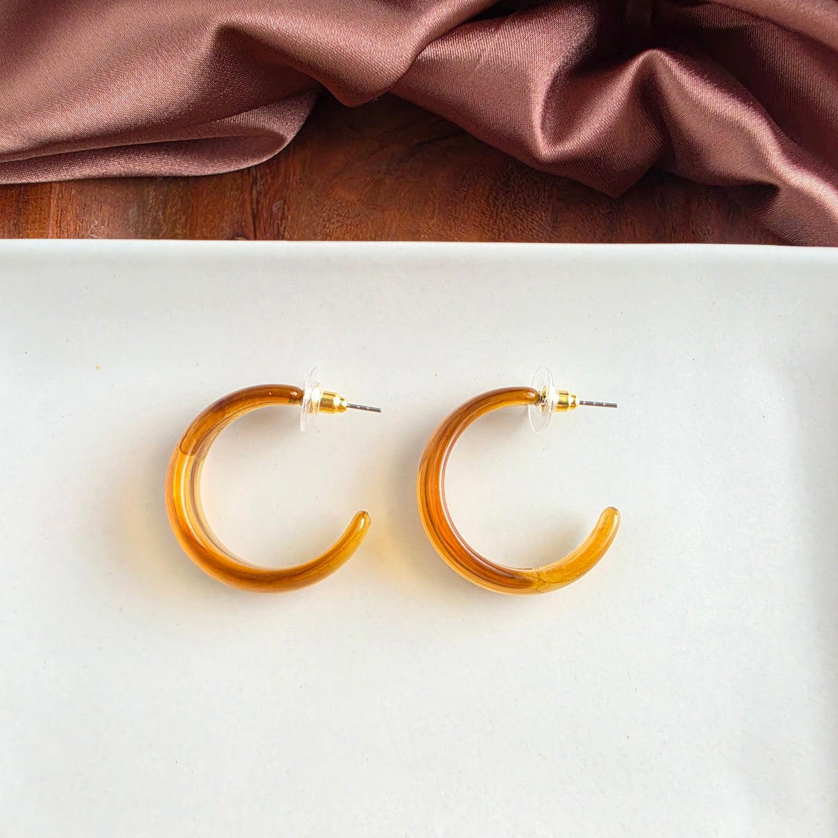 Tara Hoops - Light Amber