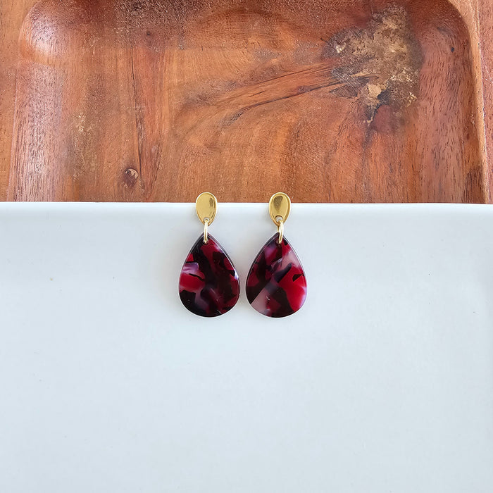 Leah Earrings - Burgundy
