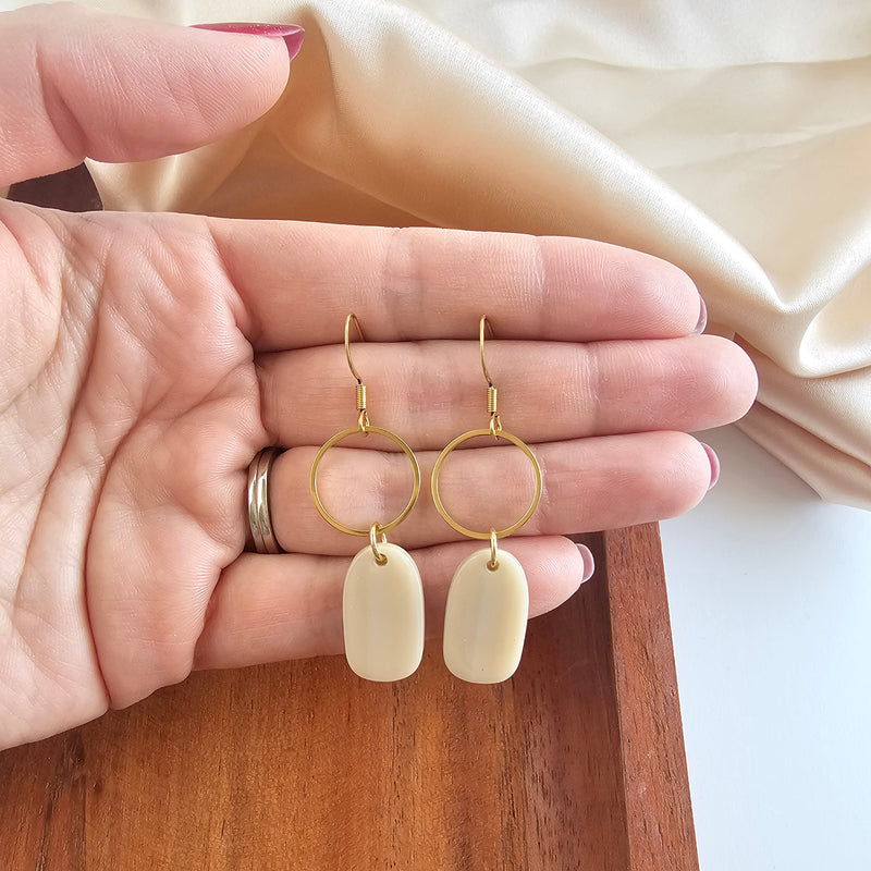 Emma Earrings - Linen