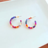 Cam Mini Hoops - Jewel Stained Glass