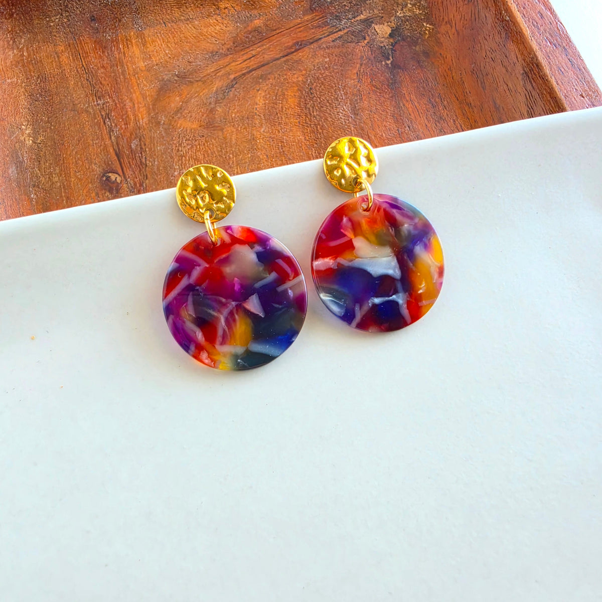 Addy Earrings - Jewel Stained Glass